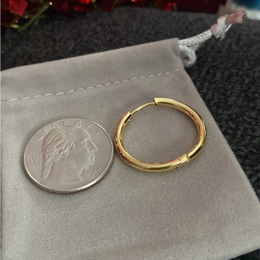 Elegant Gold Hoop Earrings - Picture 3 of 3